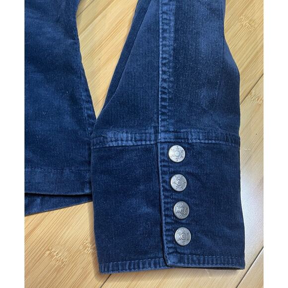 LAL Live a Little Blue Corduroy Snap Front Buttons Jacket Pockets size Lrg - Picture 5 of 10